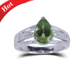 2014 Nueva Moda Popular 925 Silverjewelry Anillo Verde Natural